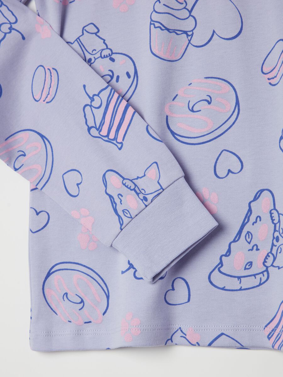 Pigiama in cotone bio con stampa "Midnight Snacks"_2