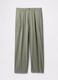 Green wide-leg trousers in Lyocell and cotton_5