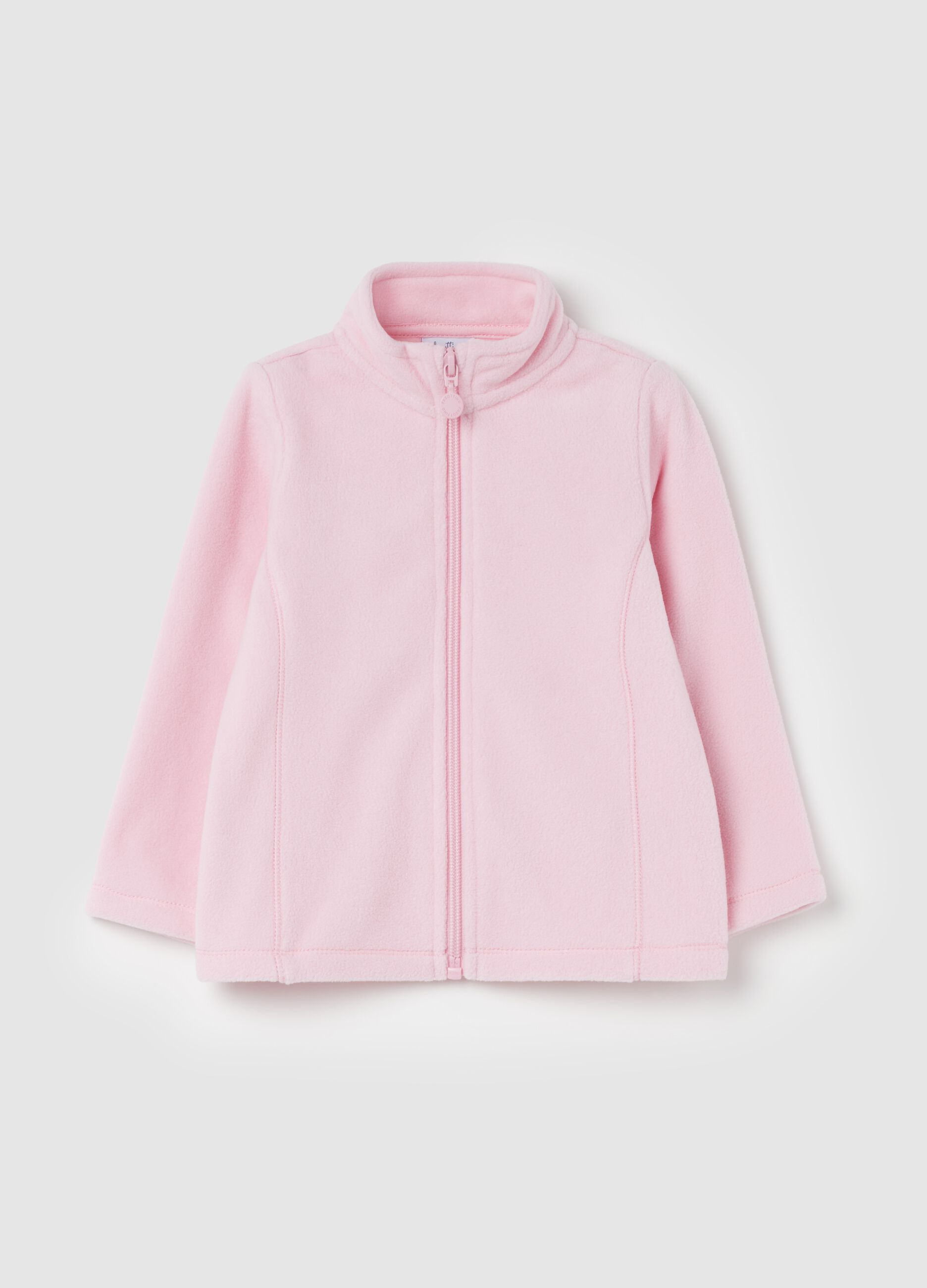 Solid colour fleece full-zip sweatshirt