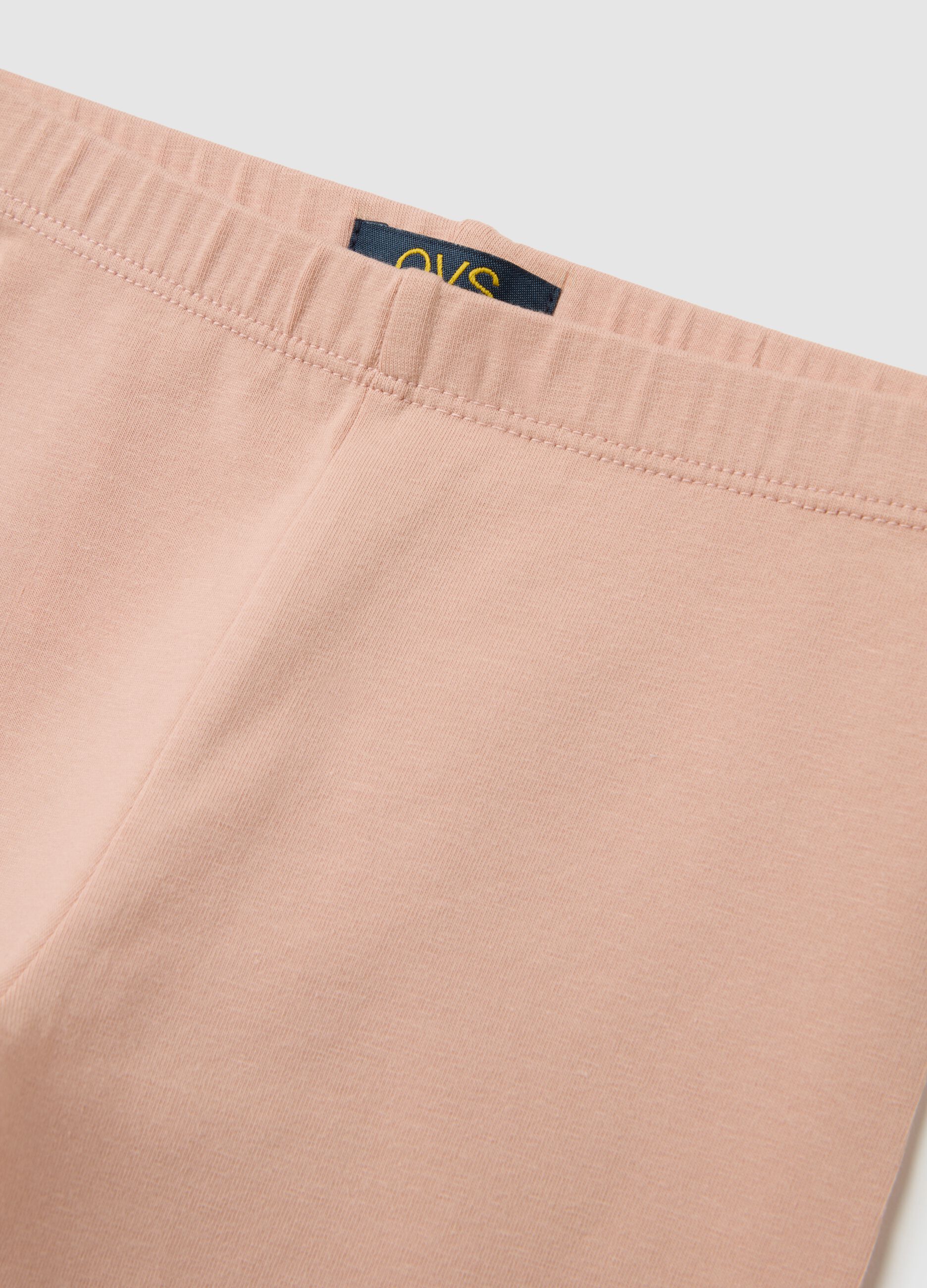 Girls' skinny fit rose cotton blend shorts