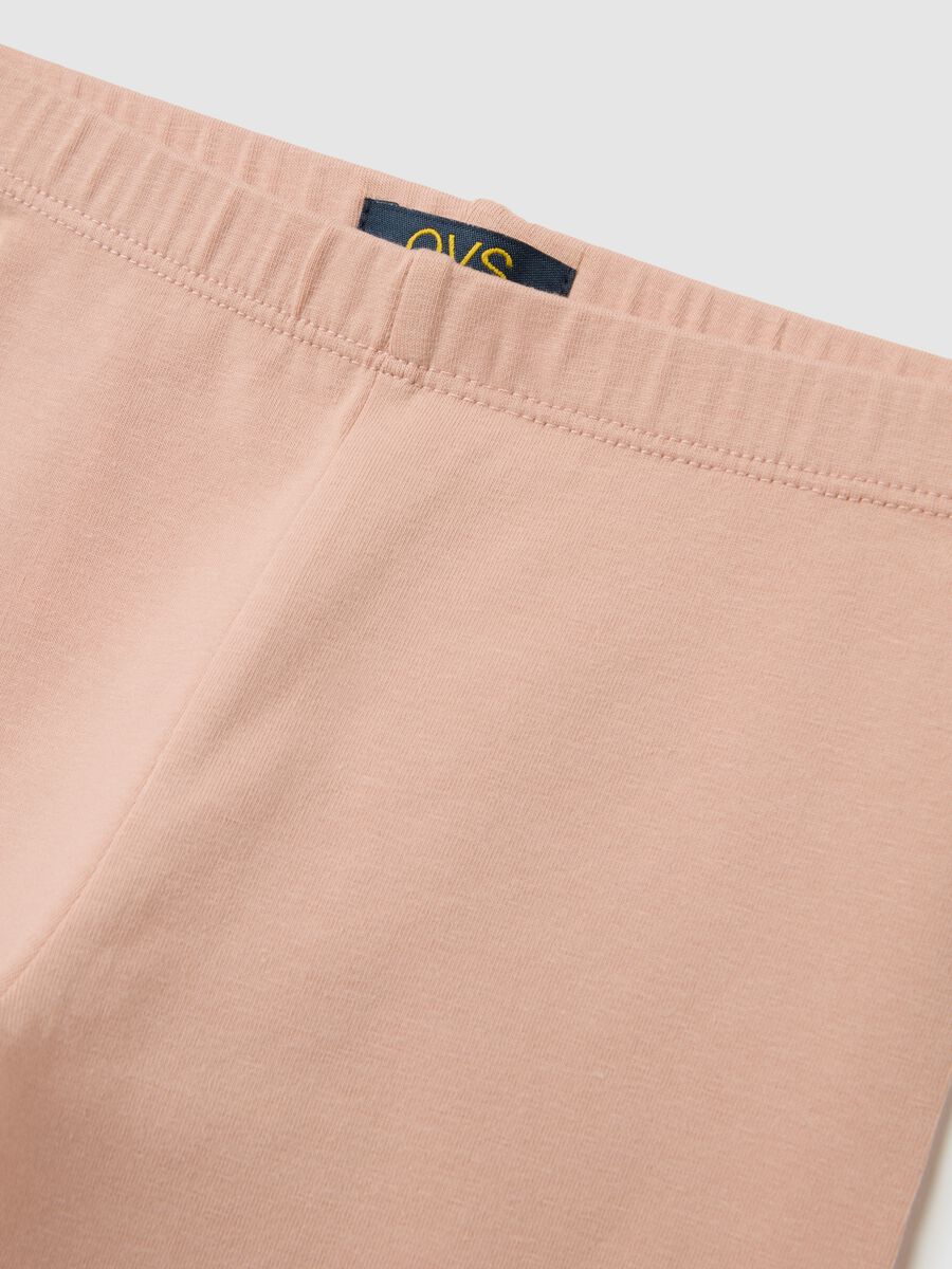 Girls' skinny fit rose cotton blend shorts_2