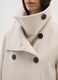 Beige high-neck regular fit coat with double buttons_3