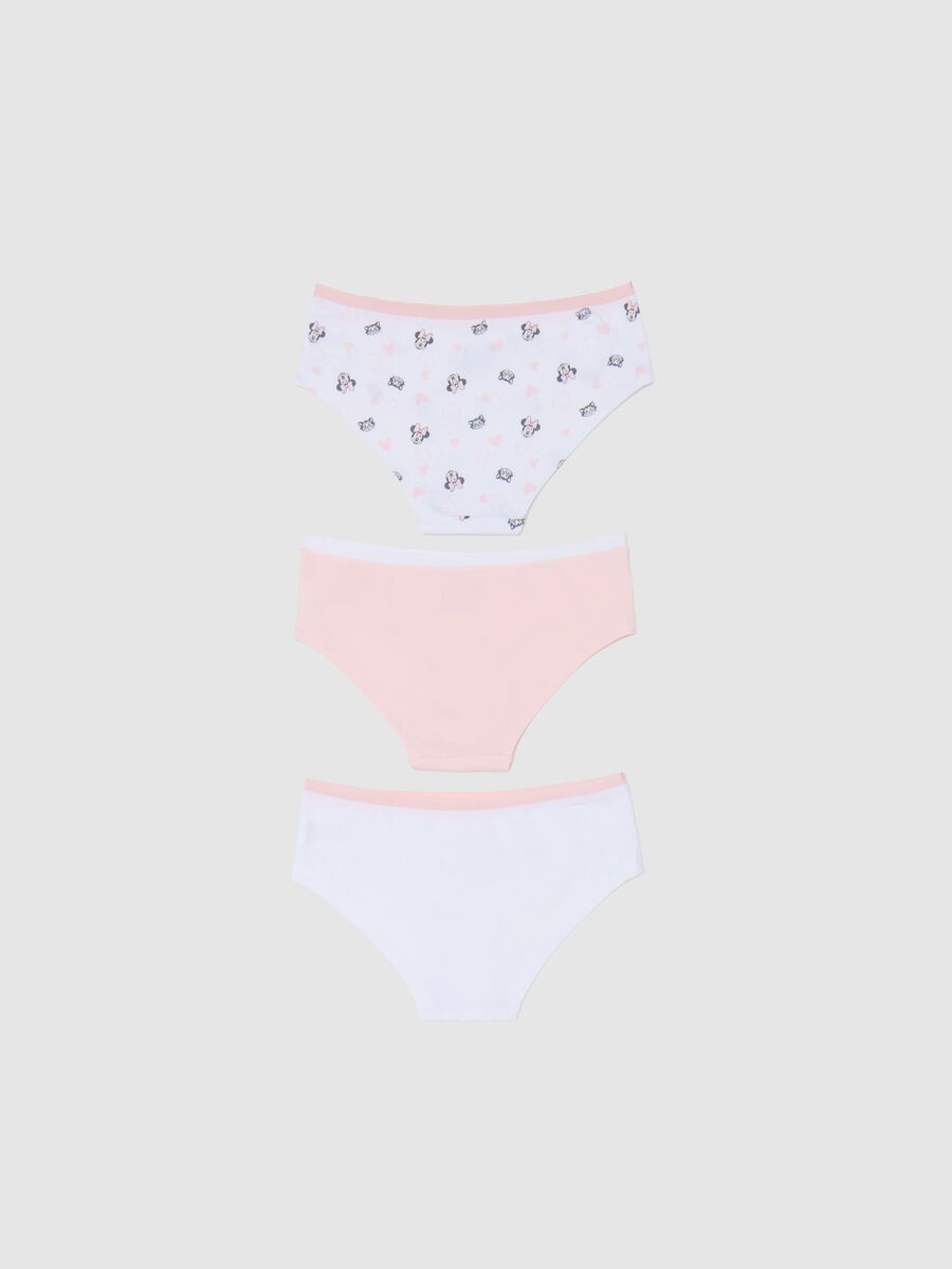 Three-pack stretch cotton French knickers with Minnie Mouse print_1