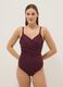 Purple draped stretch swimsuit with shaping effect_1