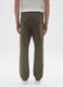 Green Stretch Cotton Blend Baggy Trousers_2
