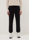 Black cotton blend regular fit jogger trousers_1