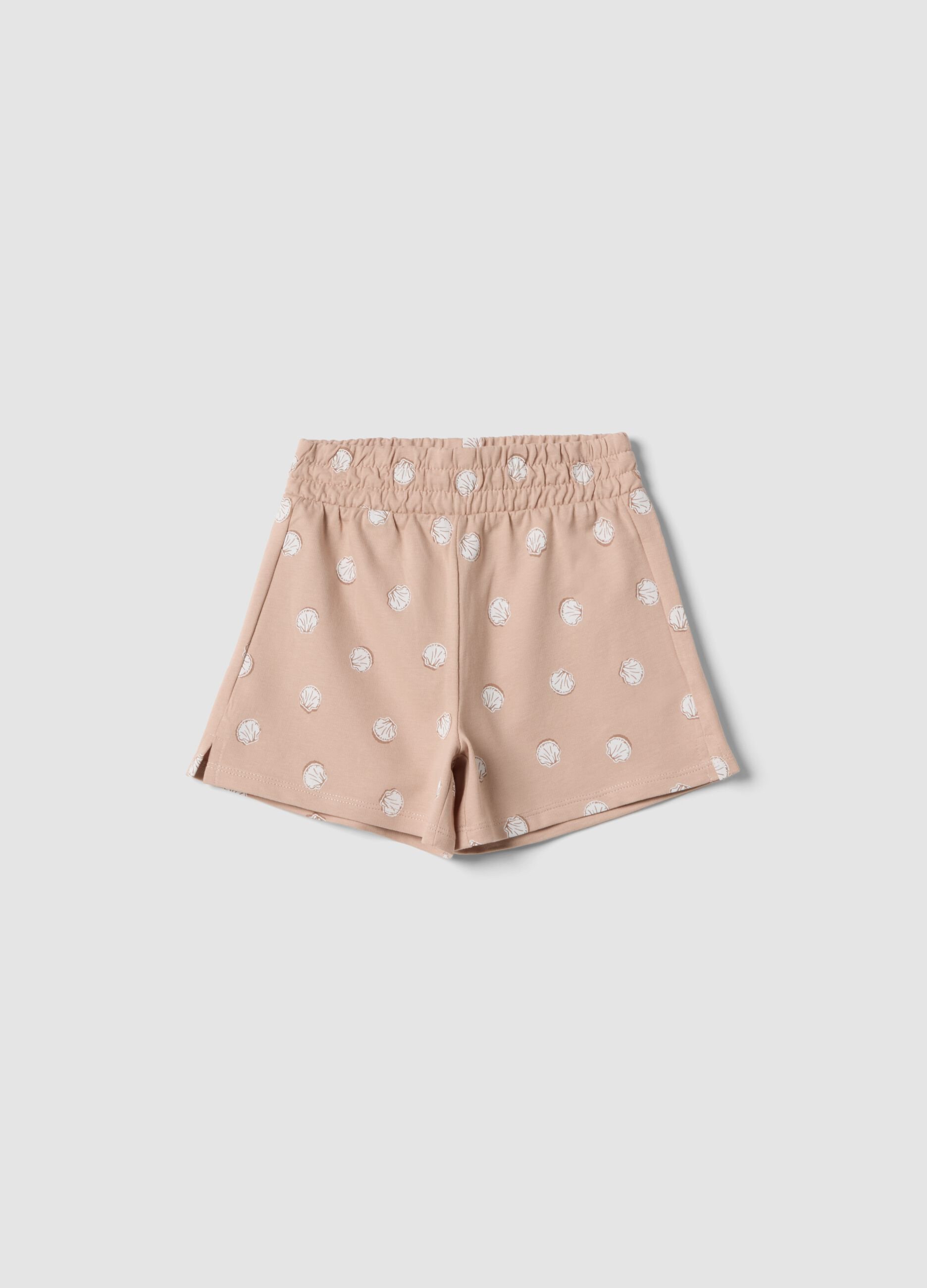Girls&rsquo; pink pure cotton polka dot shorts