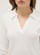 White long sleeve polo with V-neck in pure cotton regular fit_3