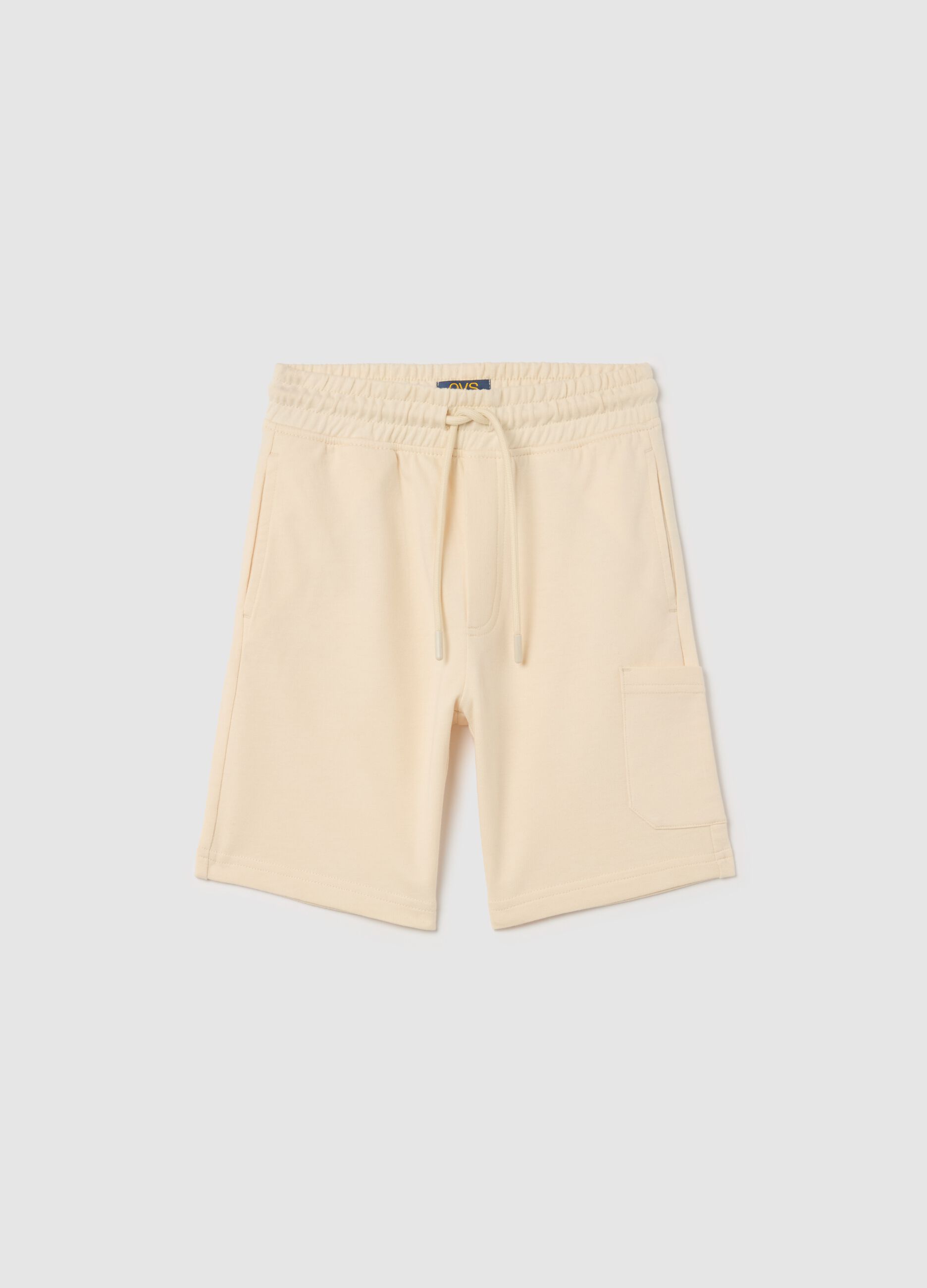 Cotton Bermuda shorts with drawstring
