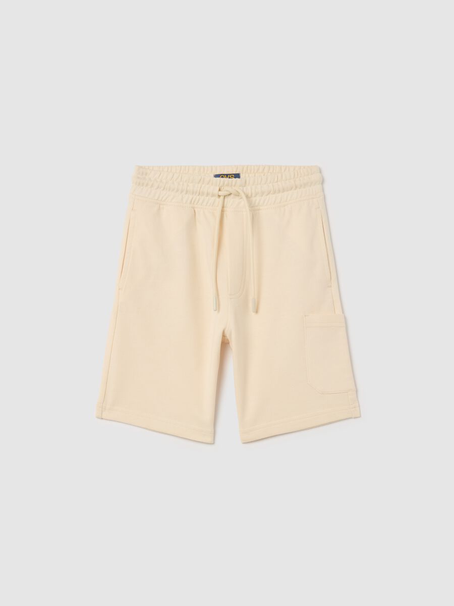 Cotton Bermuda shorts with drawstring_0