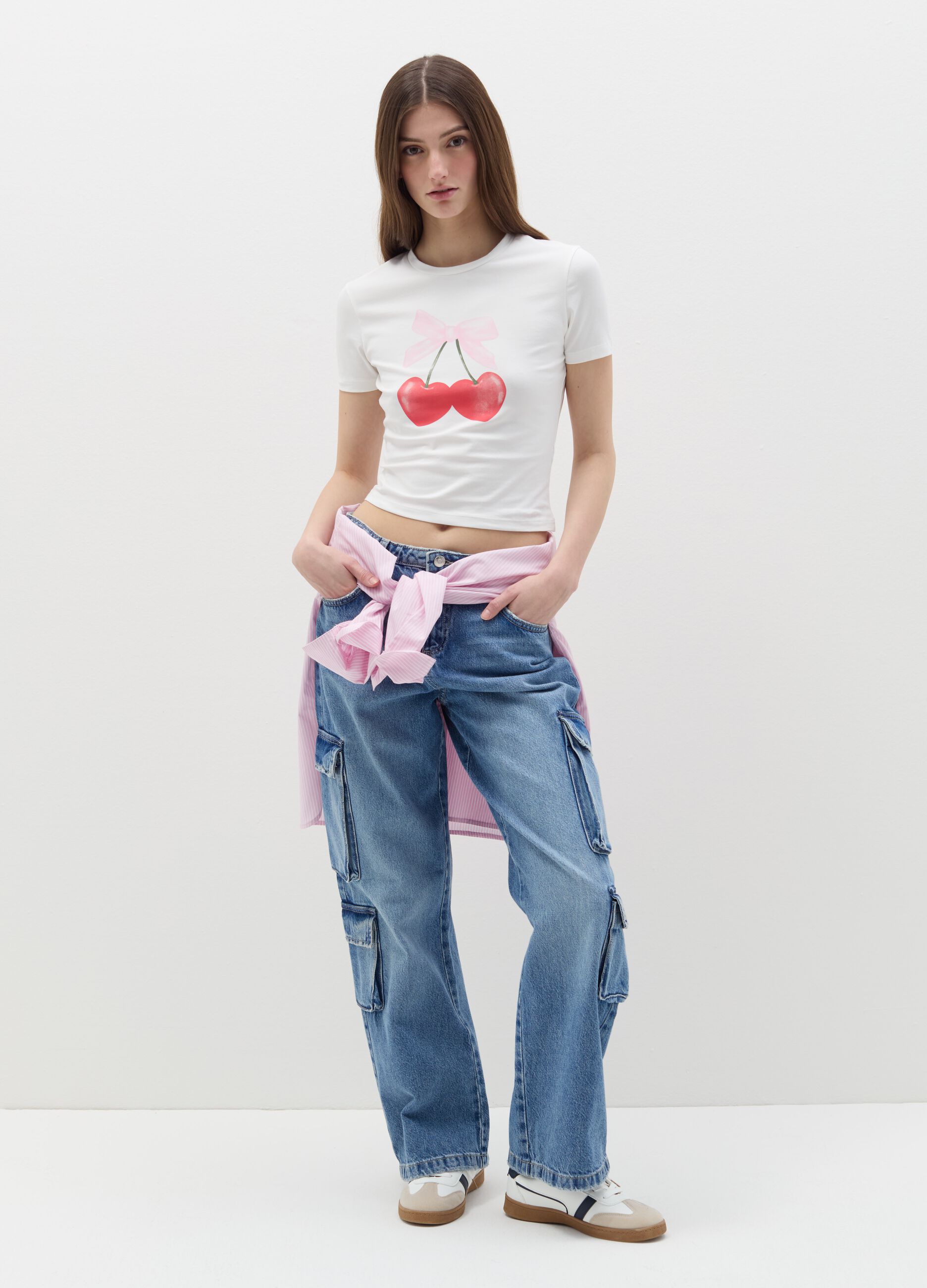 Stretch cotton T-shirt