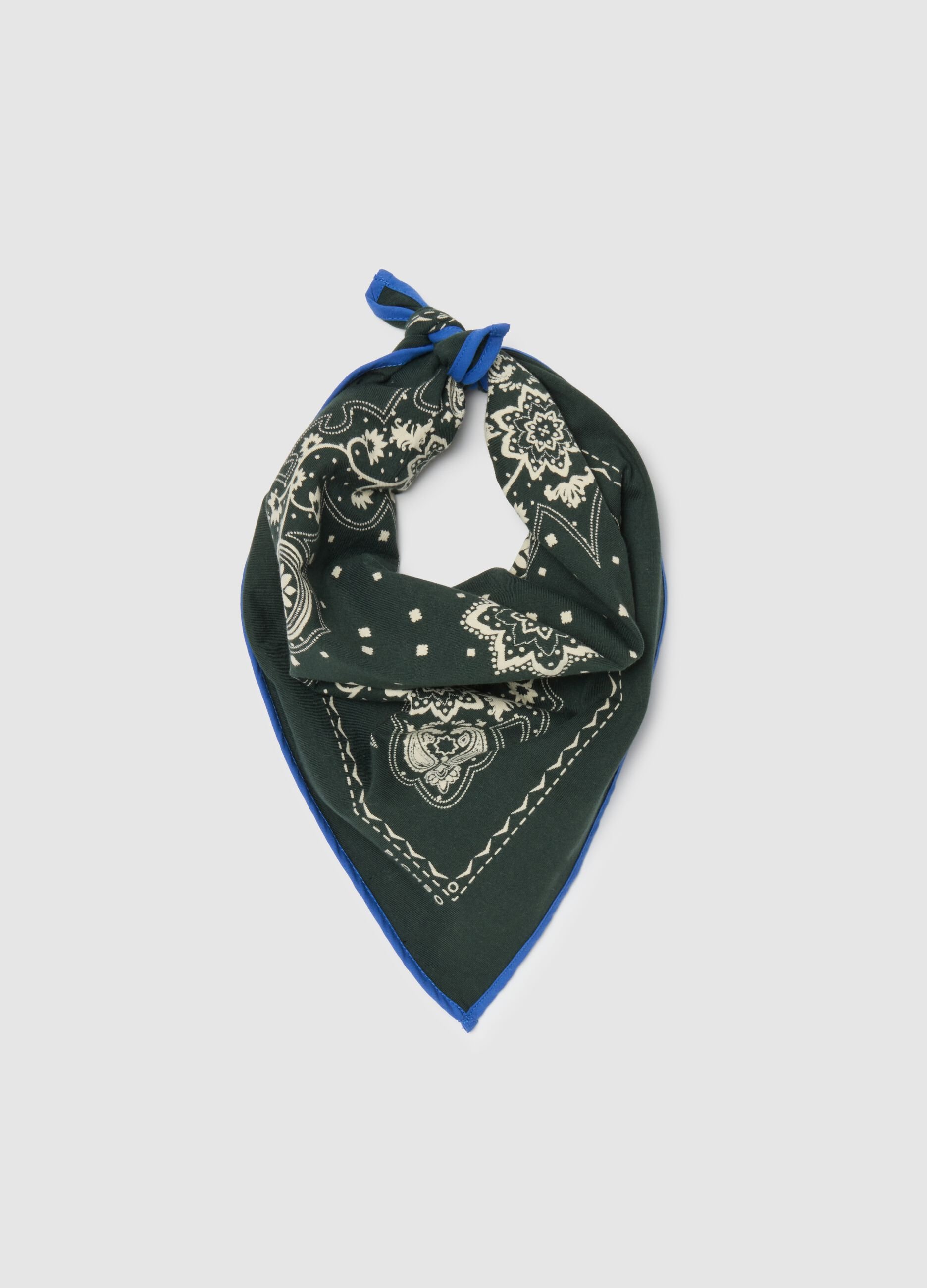 Bandana con stampa paisley in cotone verde