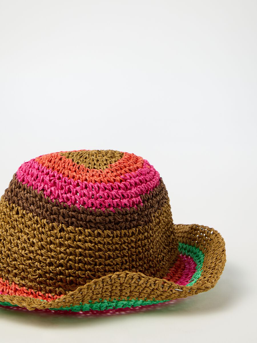 Raffia hat with striped pattern_2