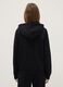 Black cotton blend hoodie regular fit with zip_2