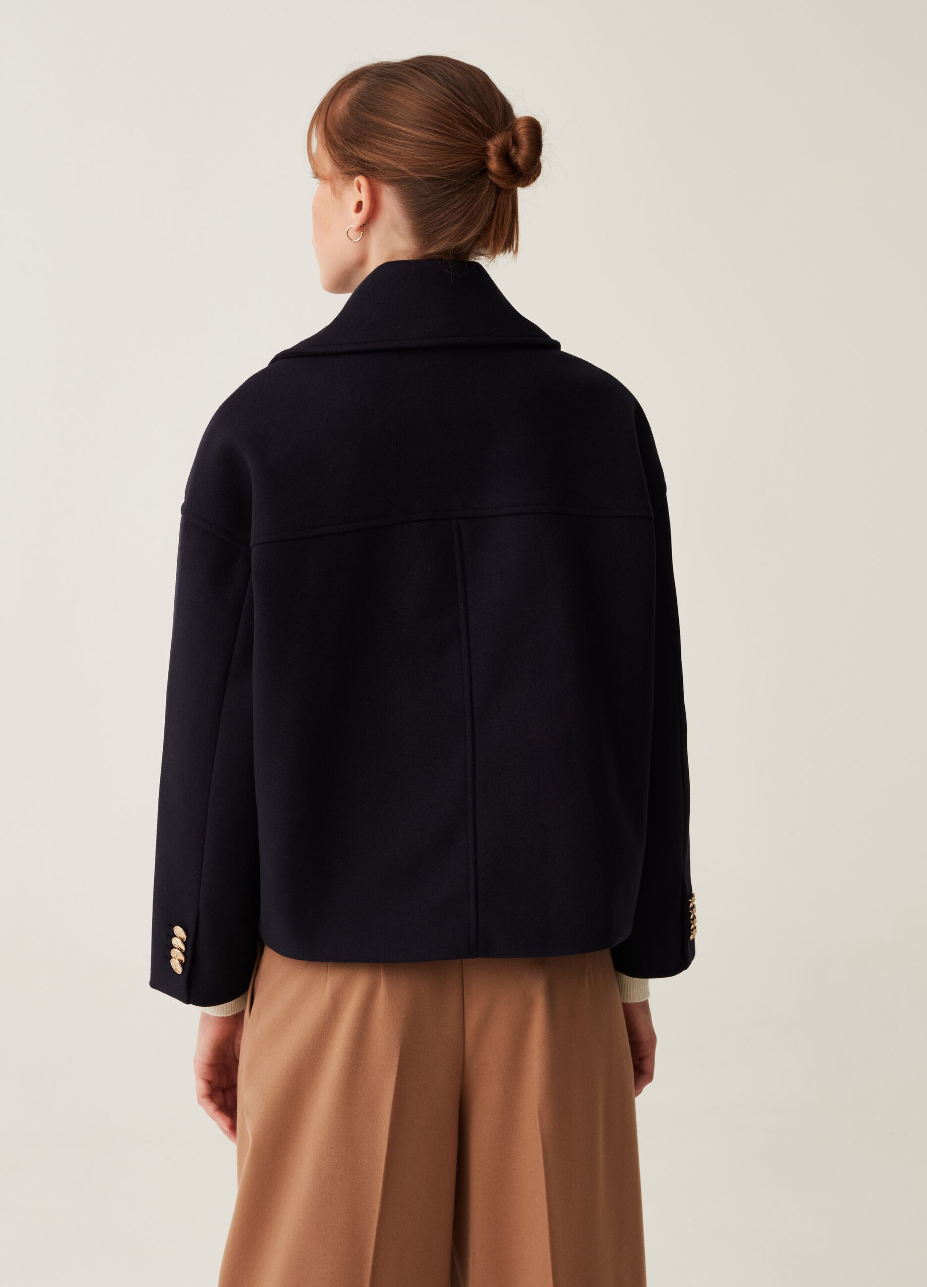 Cappotto corto doppiopetto oversize_0