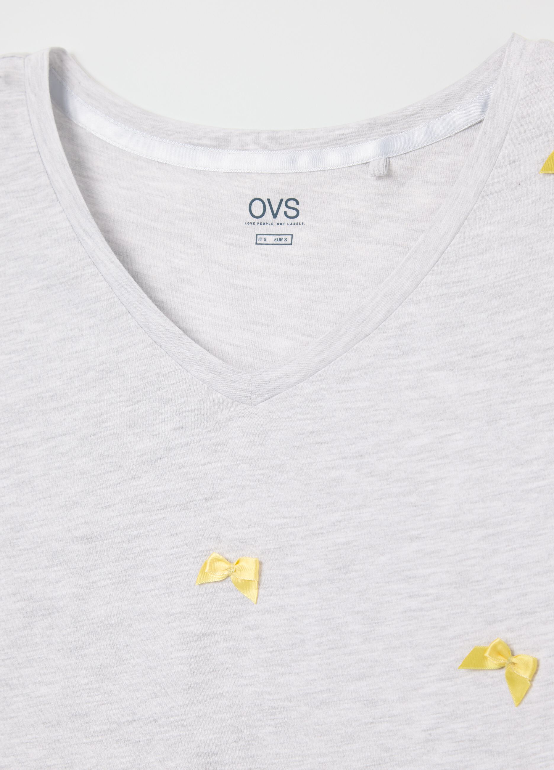 Grey pyjama top with yellow bows