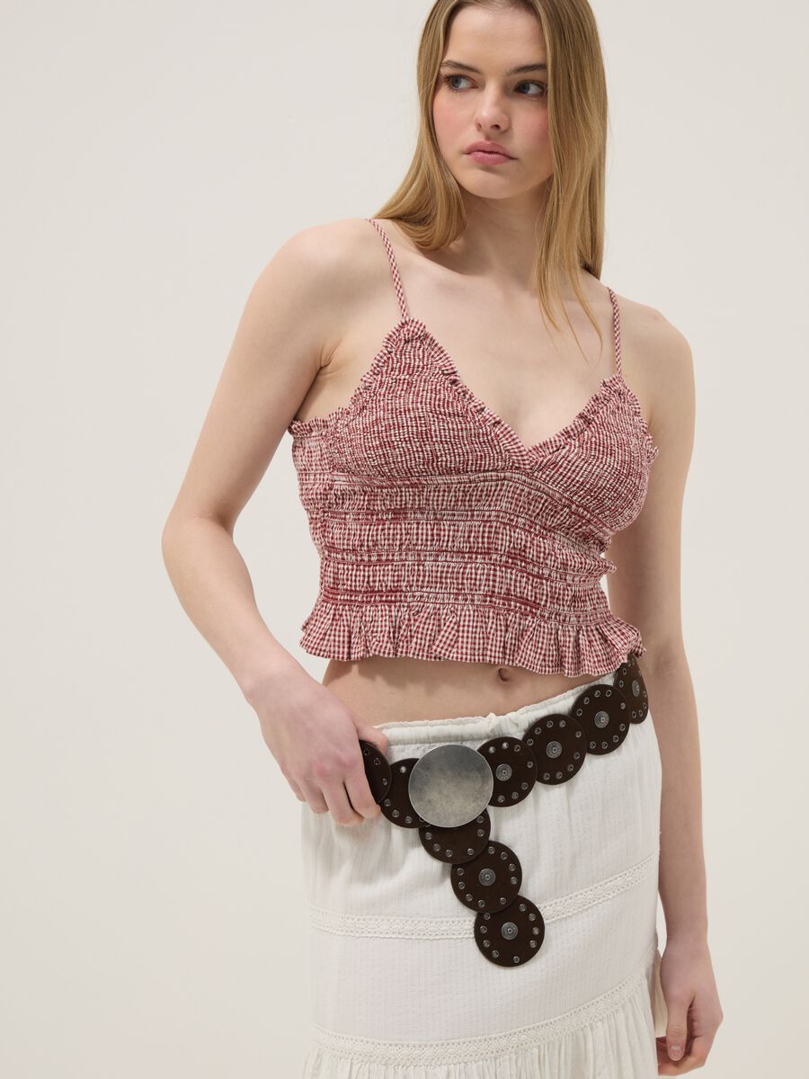 Tank top in puro cotone a righe multicolor slim fit_0