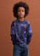Blue pure cotton crew-neck T-shirt_0