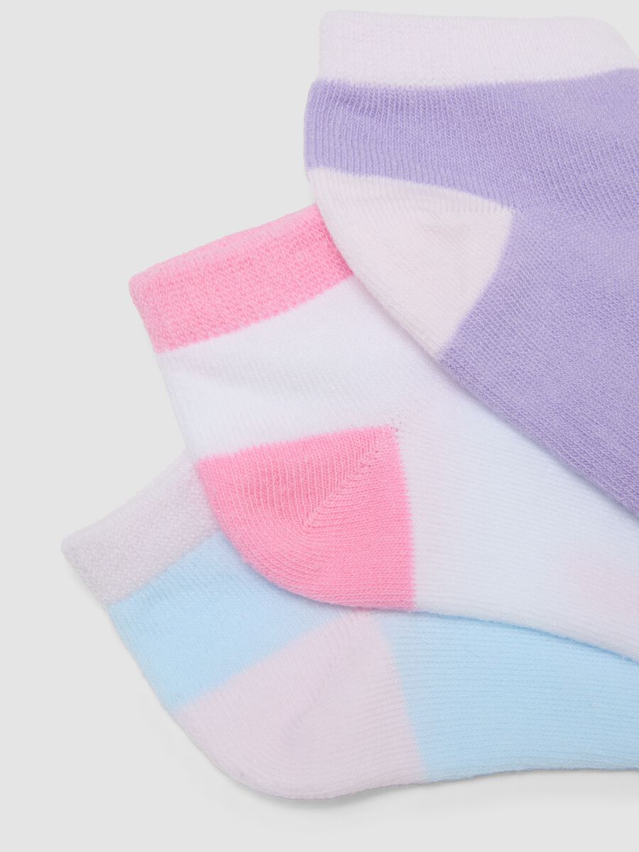 Girls&rsquo; multicolour organic cotton blend ankle socks multipack_2