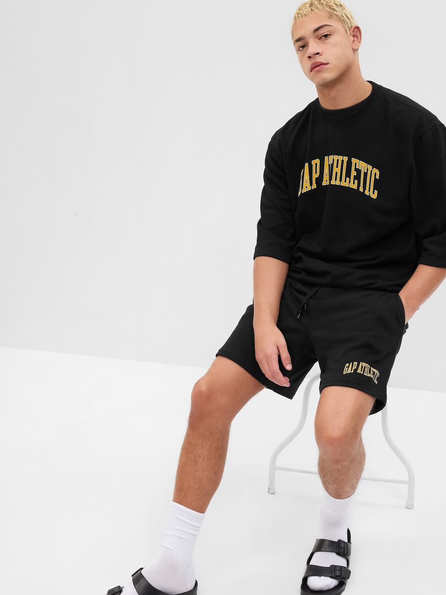 Fleece shorts with Athletics logo print_1