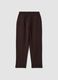 Brown regular-fit stretch viscose trousers_2