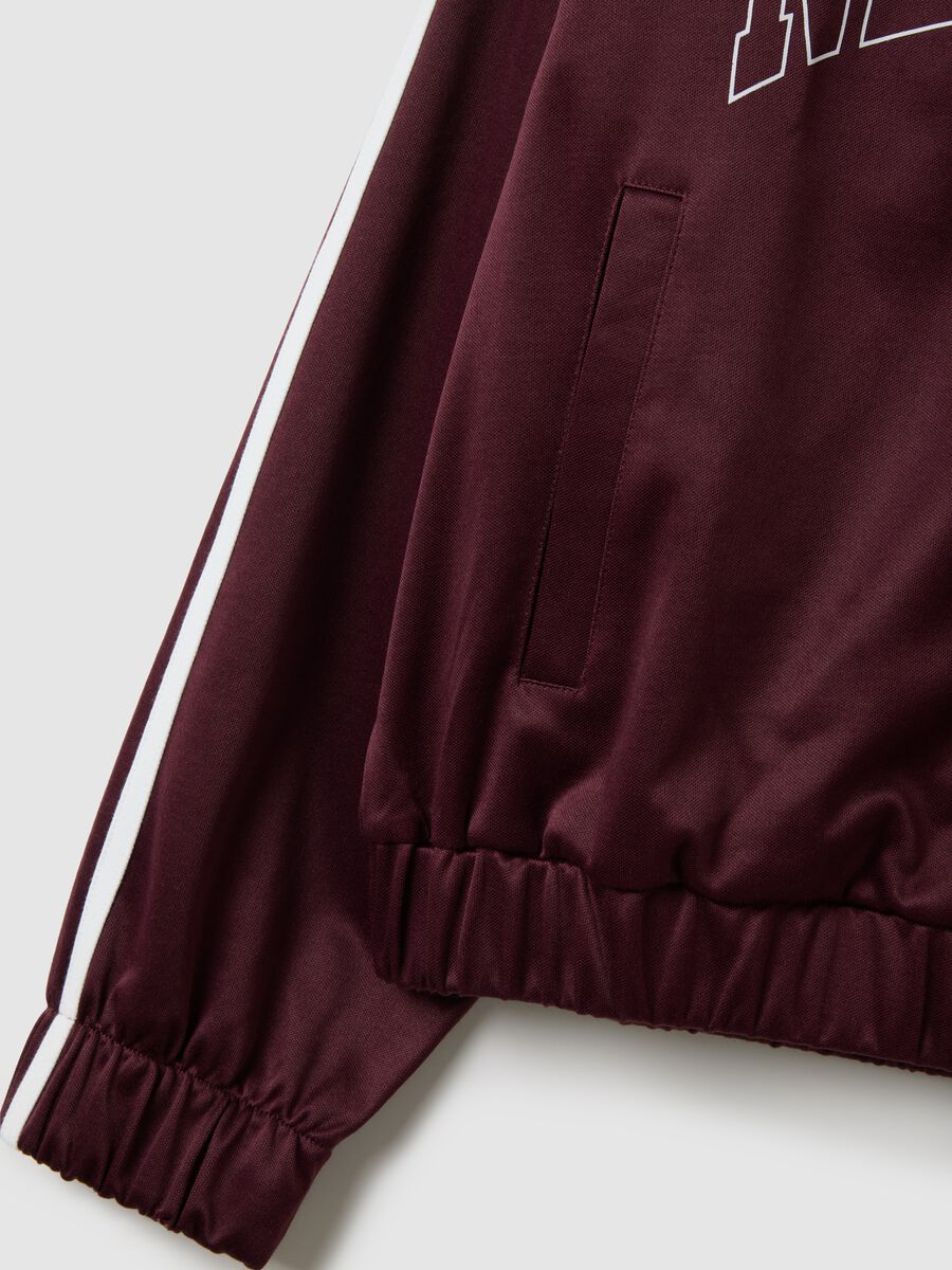 Felpa in misto cotone rossa regular fit con zip_5