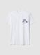 White pure cotton T-shirt with chest print, regular fit_4