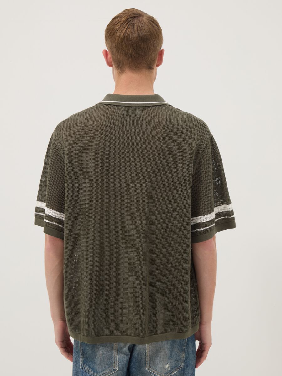 Green pure cotton polo shirt_0