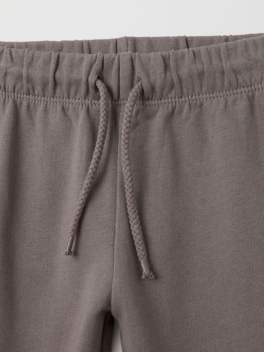 Joggers da bambino in puro cotone grigi regular fit_2