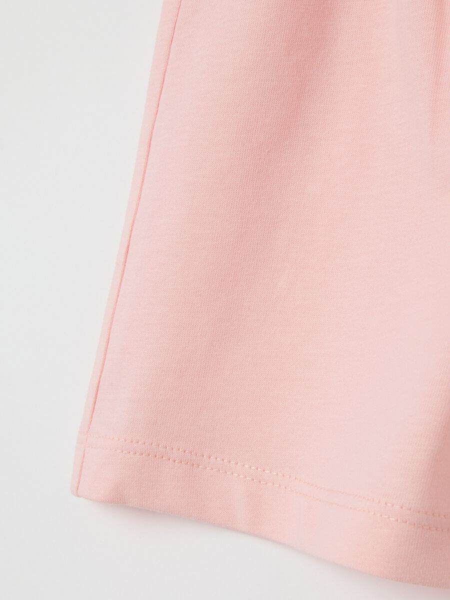 Girls' pure cotton shorts set in pink and brown_3