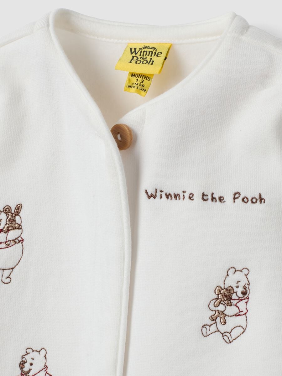 Tutina bianco sporco in puro cotone organico con stampa Winnie the Pooh_2