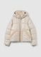 The Iconic Puffer light beige jacket with hood and sherpa details_5