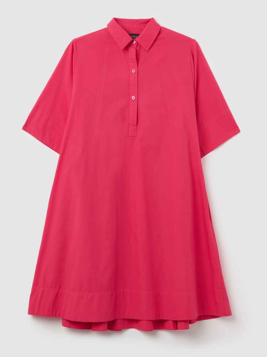 Pink shirt dress in poplin_4