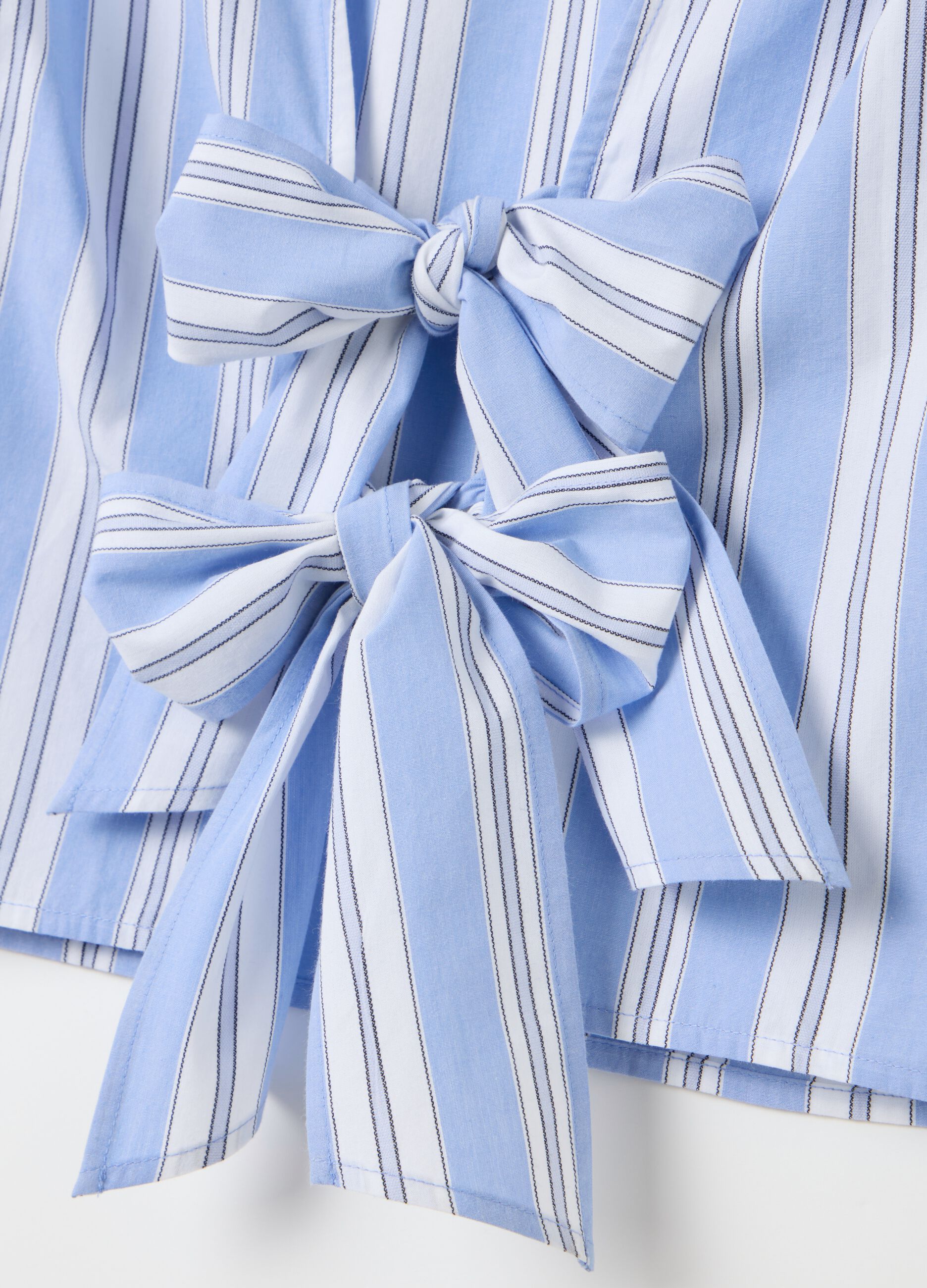 Women's Top in Pure Cotton Multicolour Regular Fit with Bows