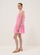 Pink pure cotton mini dress with high neck_0