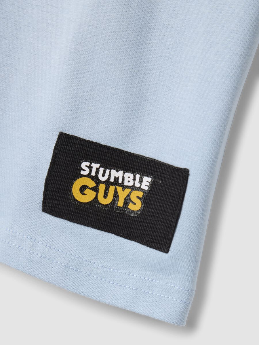 Light blue pure cotton printed T-shirt, regular fit_3