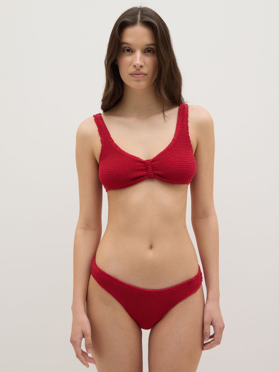 Women's Red Stretch Fabric Bikini_1