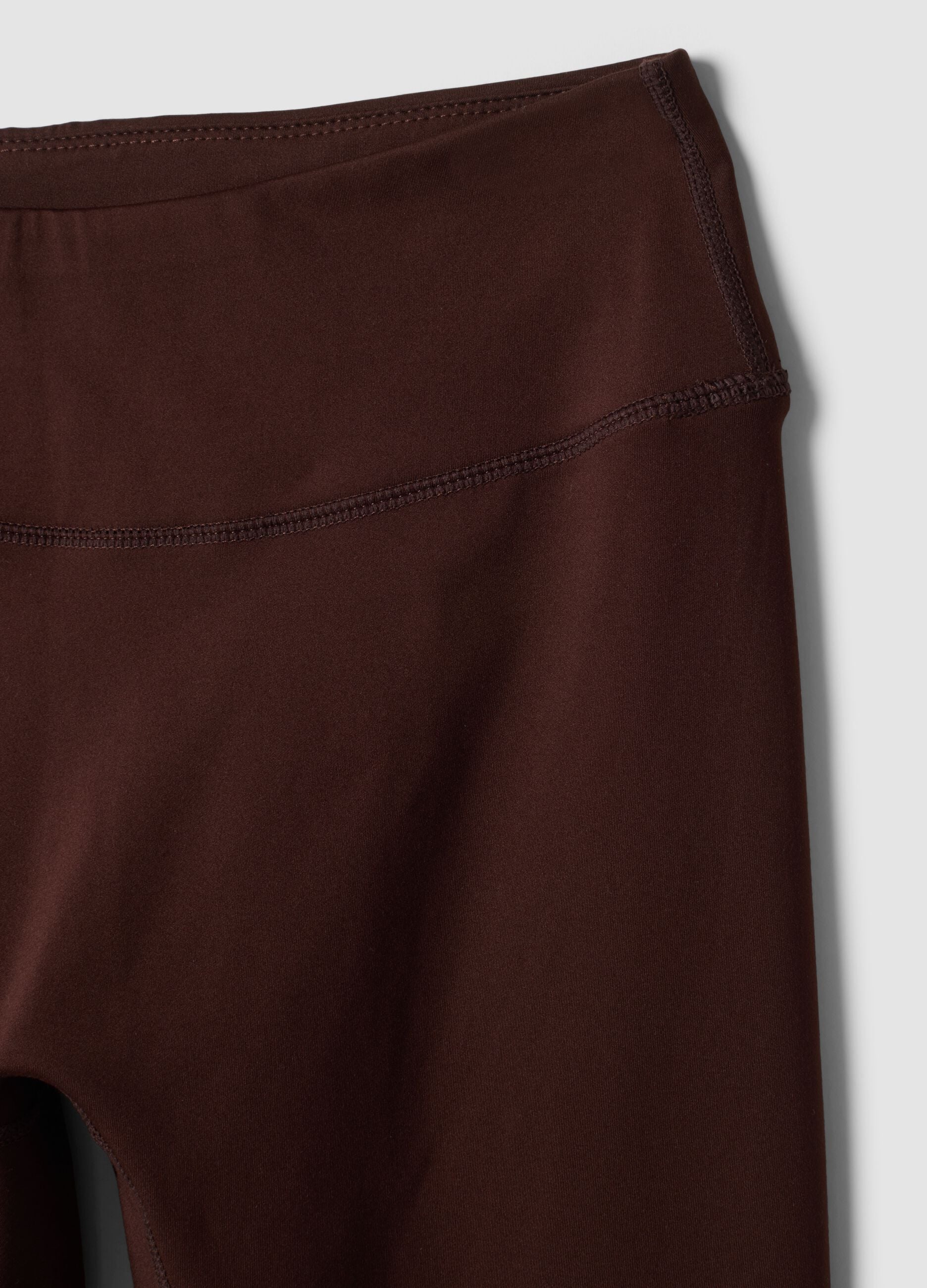 Leggings marroni in tessuto elasticizzato traspirante a vita alta ALTAVIA STUDIO