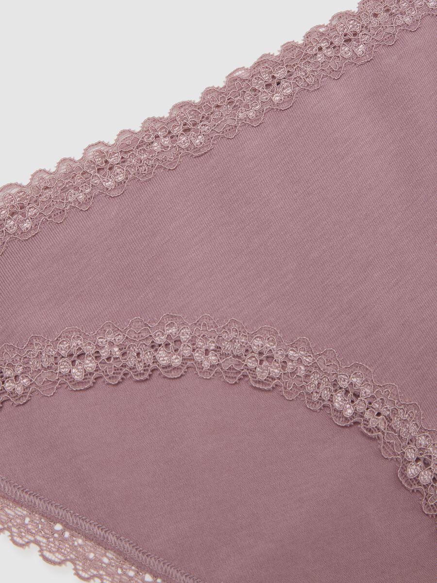 Slip in cotone elasticizzato rosa regular fit con pizzo_5
