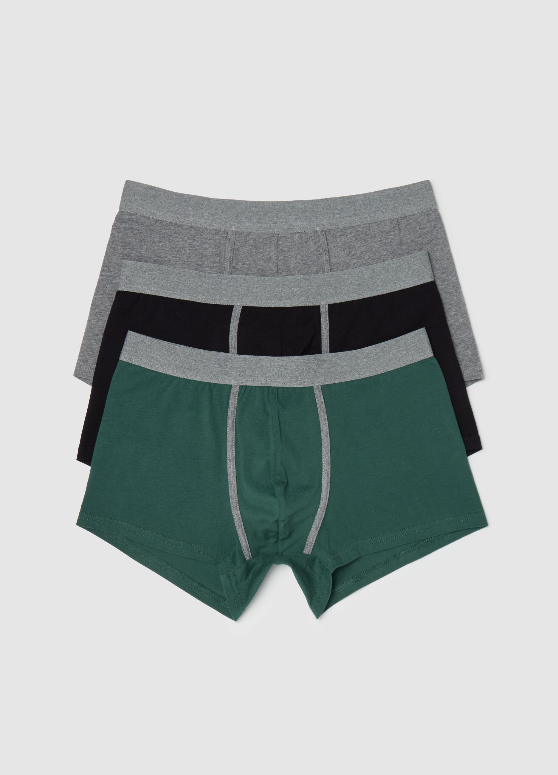 Three-pack boxer shorts with contrasting details