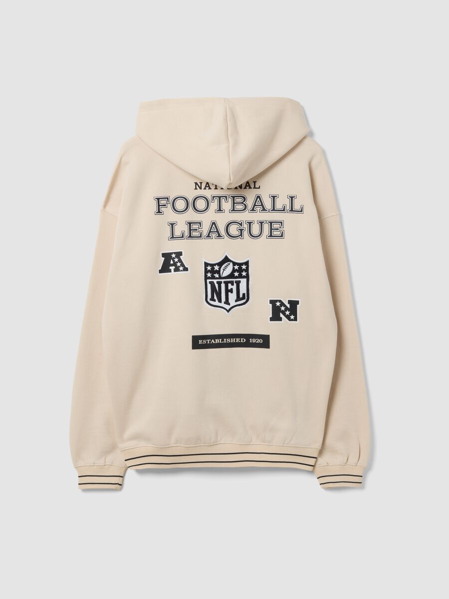 Beige cotton-blend NFL hoodie with printed graphics_2