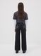 Black straight-leg pure cotton jeans with star detail for girls_2