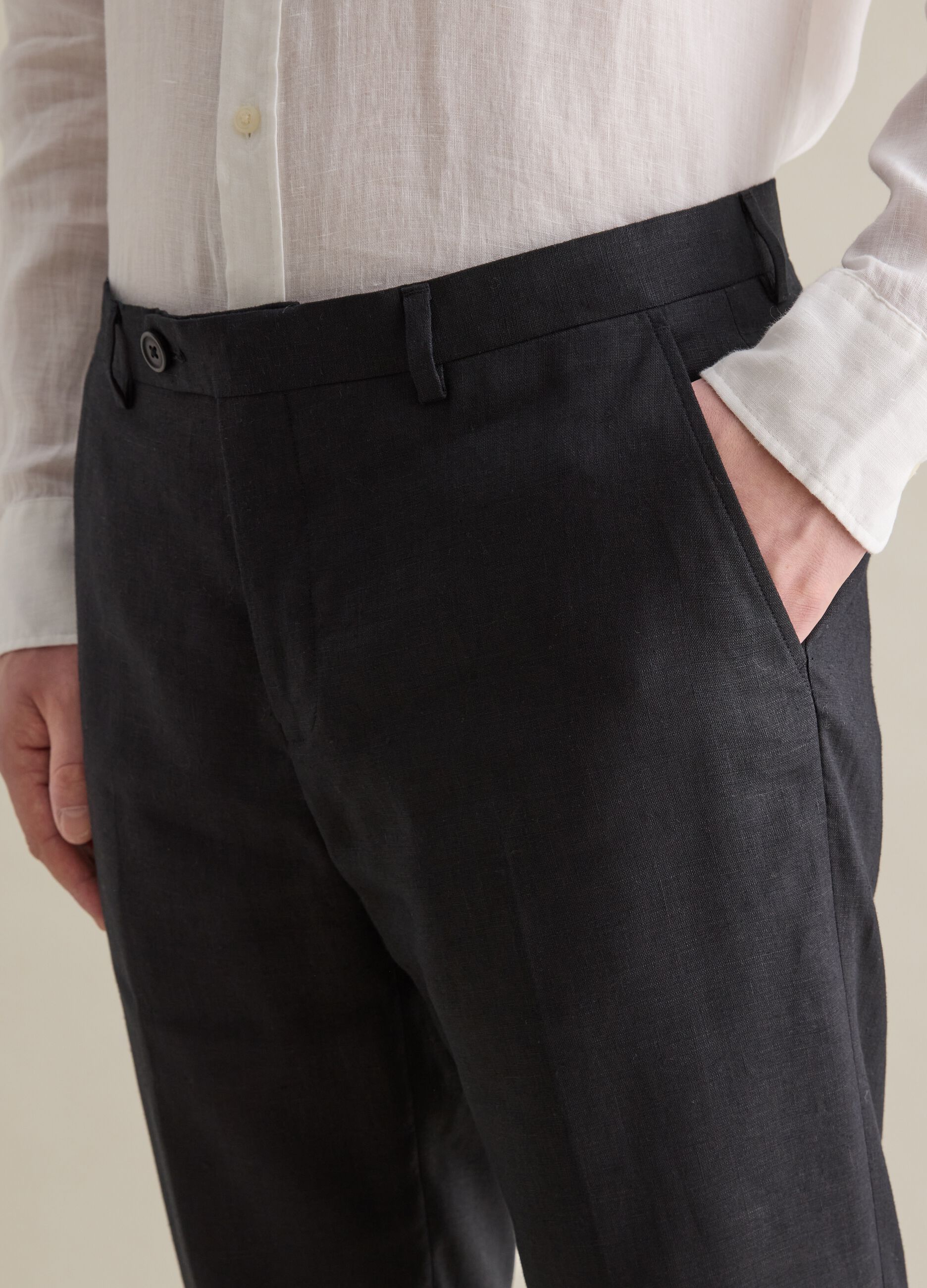 Pantaloni regular fit in lino Contemporary