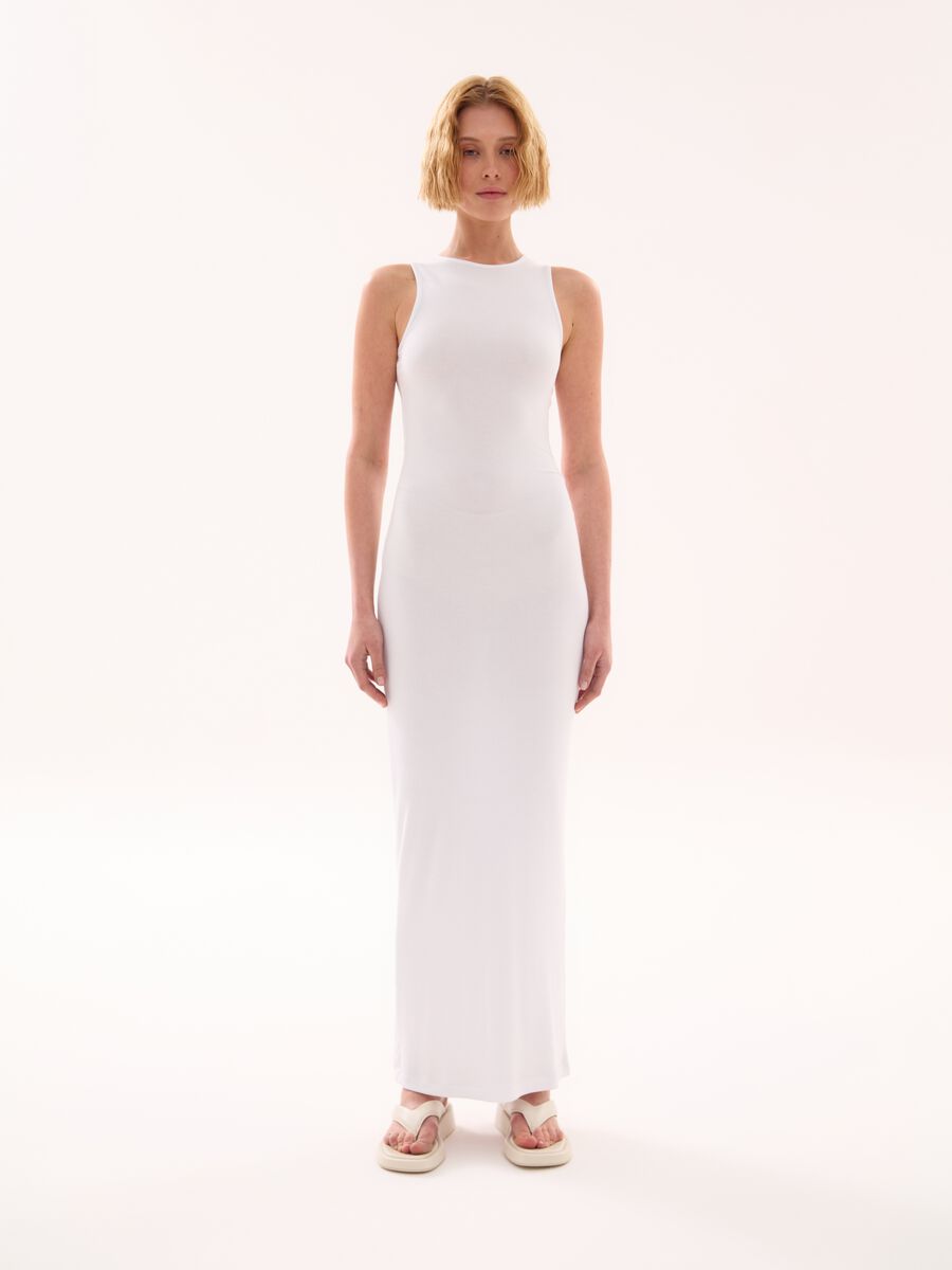 Long Shape Dress White_3