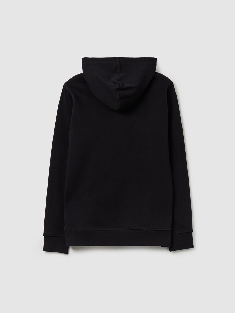 Felpa in French Terry con cappuccio e stampa_4