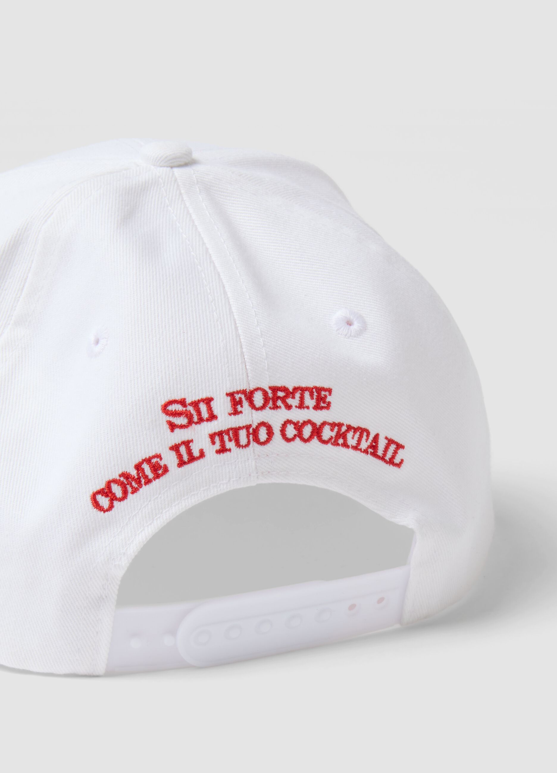 White pure cotton baseball cap with Spritz embroidery