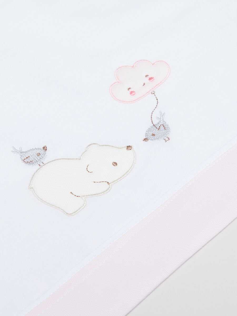 Tris culla in cotone con patch orsetto_2
