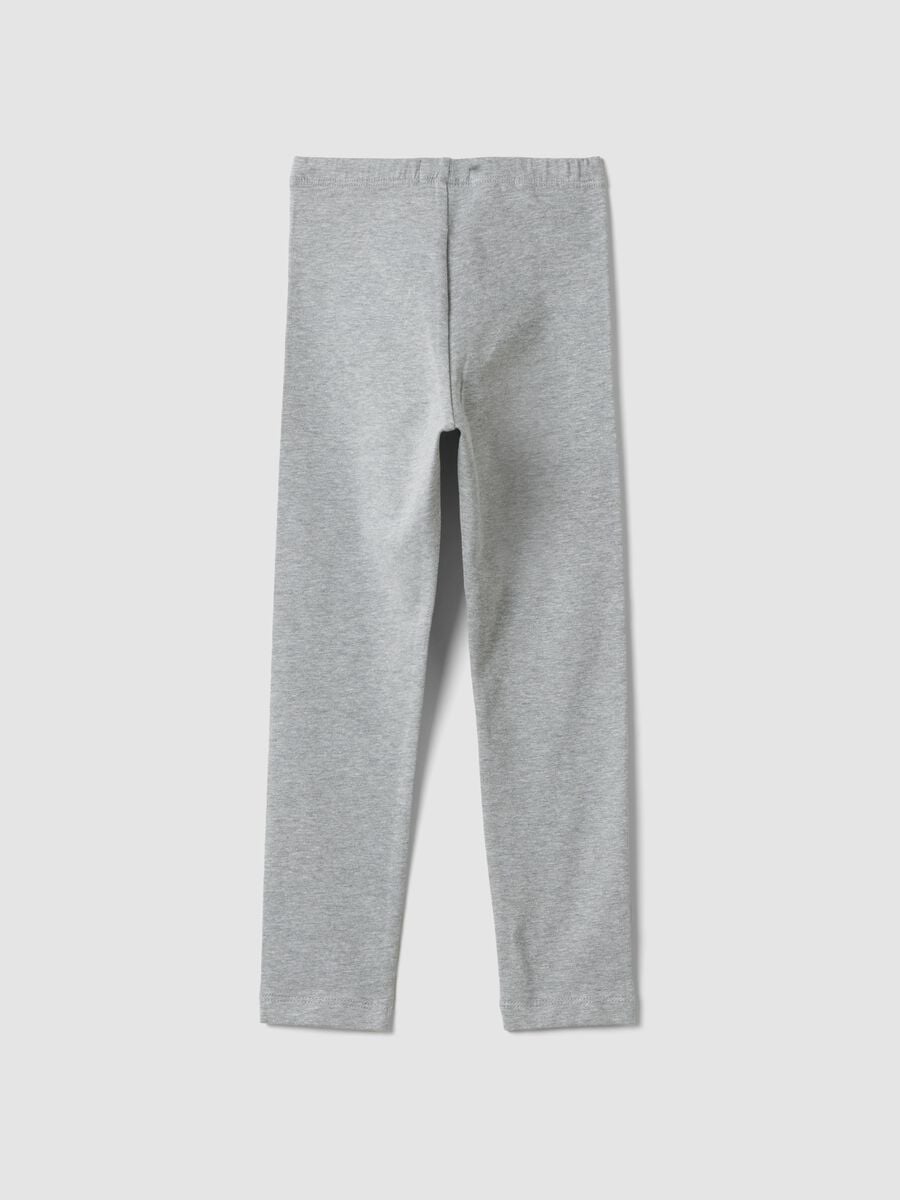 Girls&rsquo; grey skinny leggings in stretch organic cotton_1