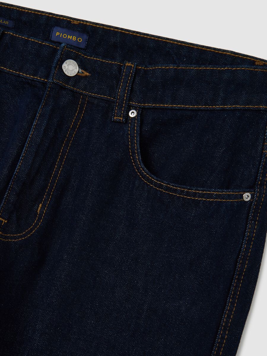 Pure cotton blue jeans with regular fit_5