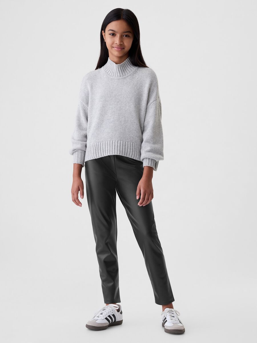 Slim-fit trousers in shiny fabric_0